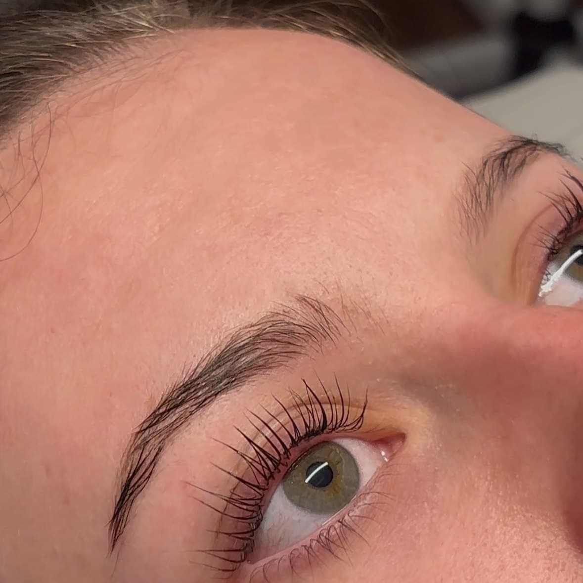 Lash lift and tint, close up