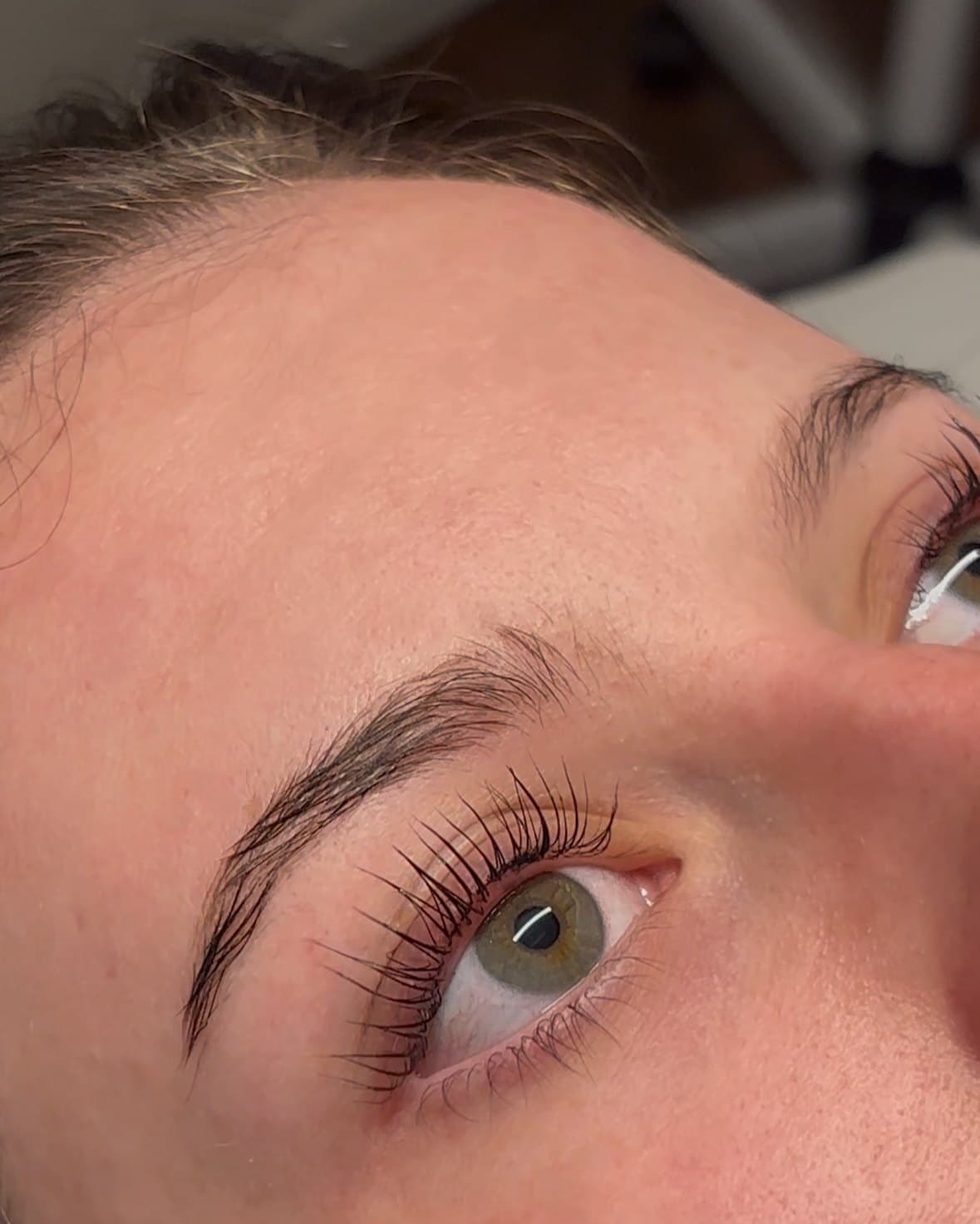 Lash lift and tint, close up